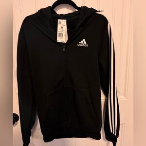 Adidas Black Zip-Up Hoodie Unisex M NWT